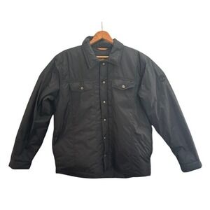 Timberland Weathergear Black Quilted Snap Front Jacket Men's Large